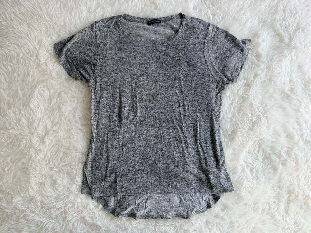 Market & Spruce Gray Heathered Short Sleeve T-Shirt Size M